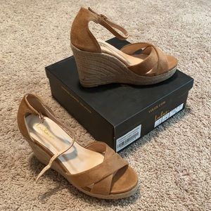 Lulus Donnie Camel Suede Espadrille Wedges